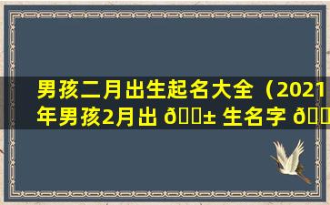 男孩二月出生起名大全（2021年男孩2月出 🐱 生名字 🌸 大全）